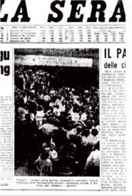 Prime pagine sull'evento del 13 agosto 1950